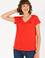 Kadın Kırmızı V Yaka Tişört