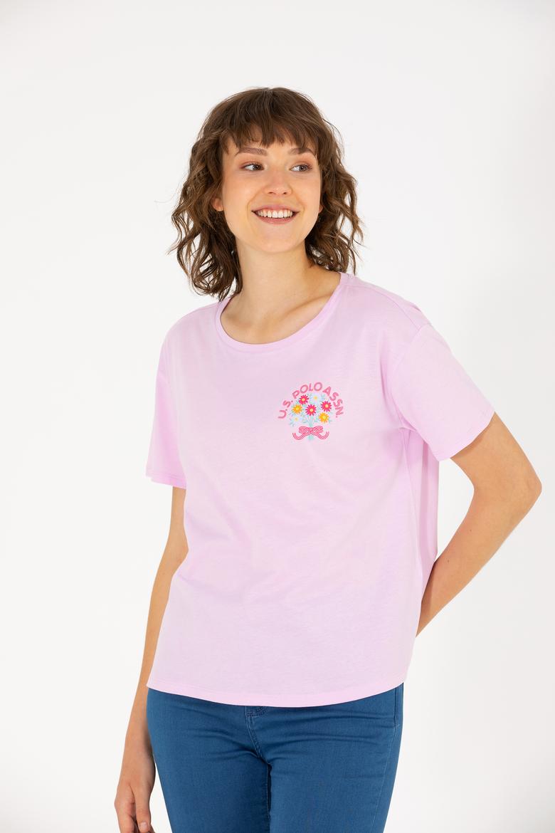 Kadın Manolya Bisiklet Yaka Tişört - 50266362021