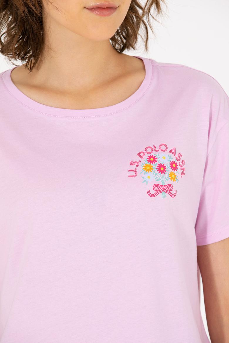 Kadın Manolya Bisiklet Yaka Tişört - 50266362021