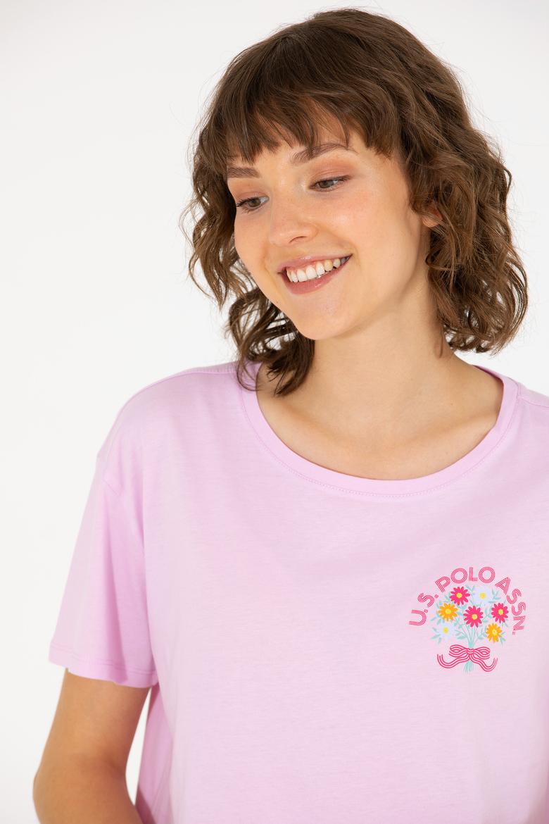 Kadın Manolya Bisiklet Yaka Tişört - 50266362021