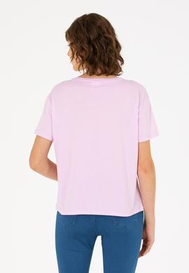 Kadın Manolya Bisiklet Yaka Tişört - 50266362021