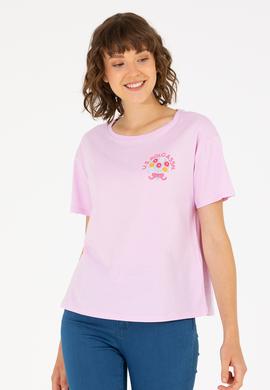 Kadın Manolya Bisiklet Yaka Tişört - 50266362021