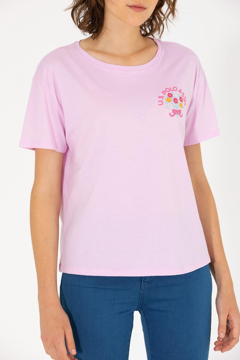 Kadın Manolya Bisiklet Yaka Tişört - 50266362021