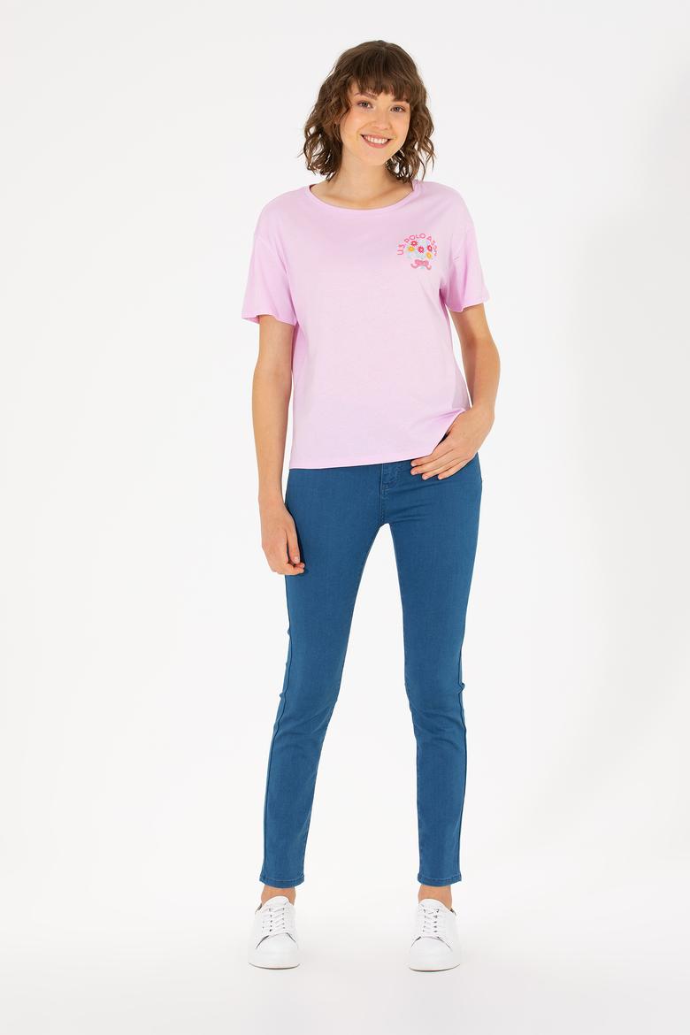 Kadın Manolya Bisiklet Yaka Tişört - 50266362021