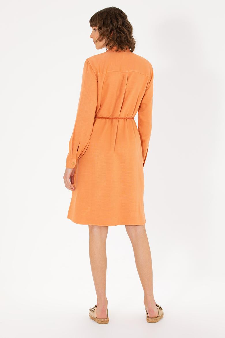 Kadın Kiremit Dokuma Elbise - 50269608022