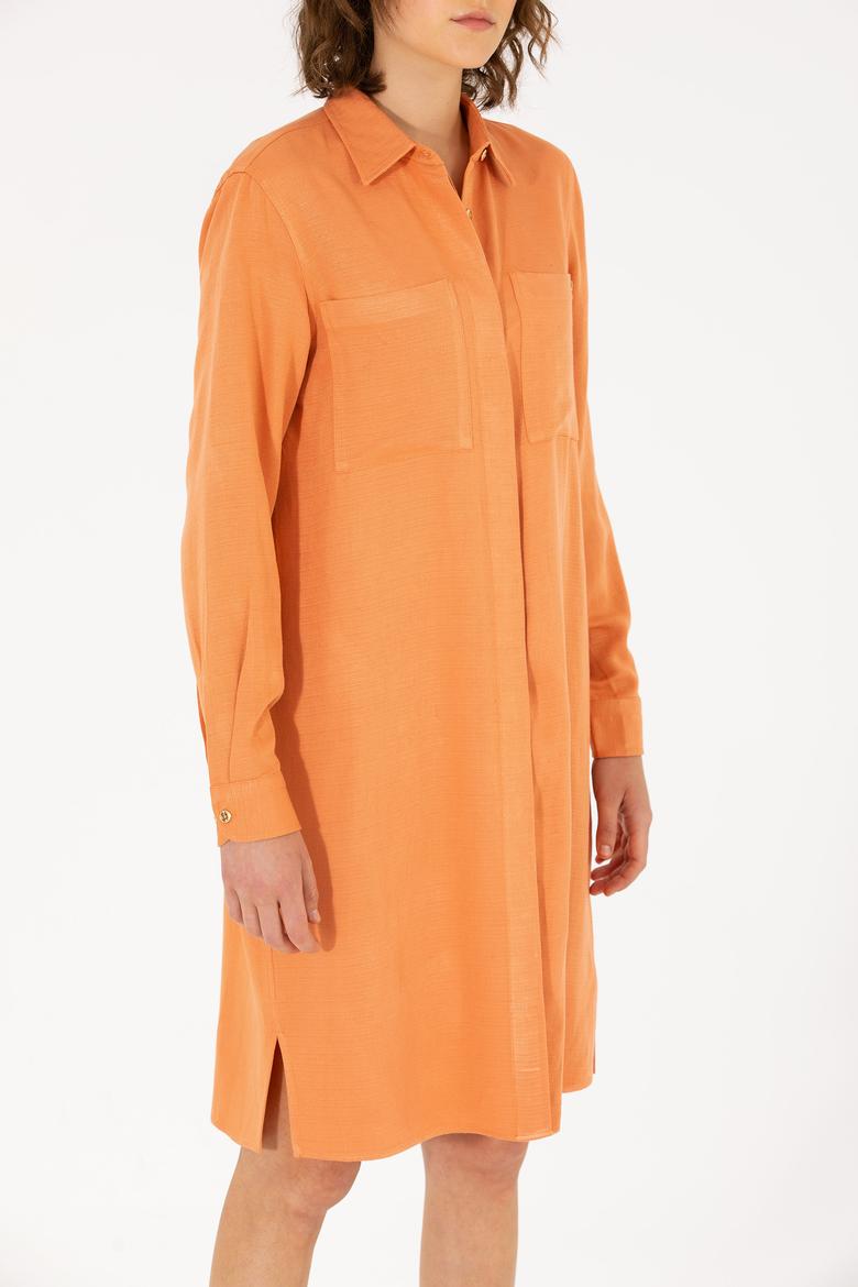 Kadın Kiremit Dokuma Elbise - 50269608022