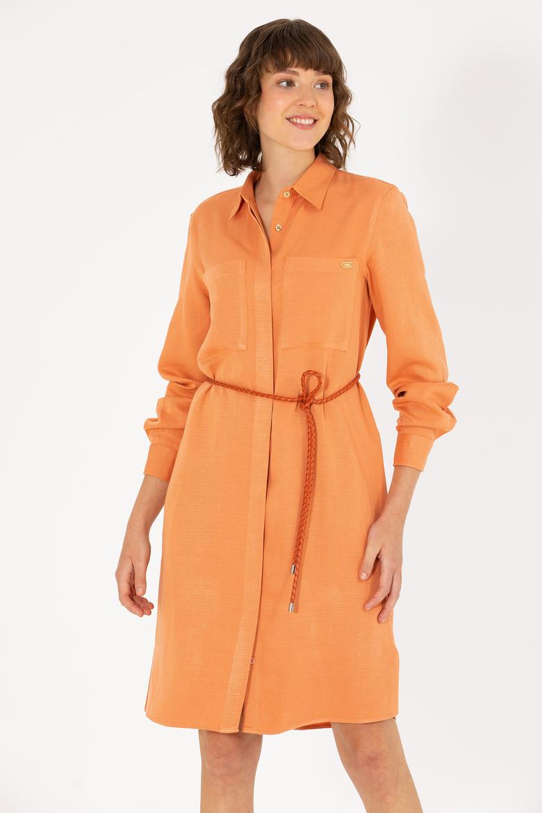 Kadın Kiremit Dokuma Elbise - 50269608022