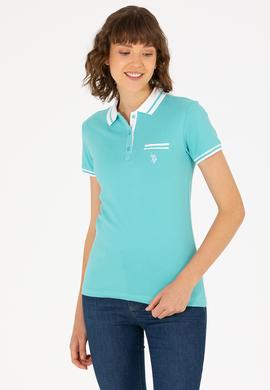 Kadın Mint Polo Yaka Tişört - 50271591022