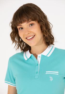 Kadın Mint Polo Yaka Tişört - 50271591022