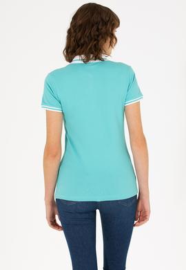 Kadın Mint Polo Yaka Tişört - 50271591022