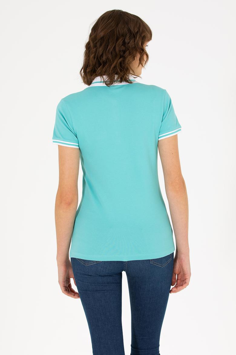 Kadın Mint Polo Yaka Tişört - 50271591022
