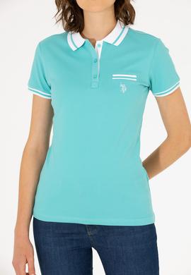 Kadın Mint Polo Yaka Tişört - 50271591022