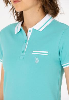 Kadın Mint Polo Yaka Tişört - 50271591022