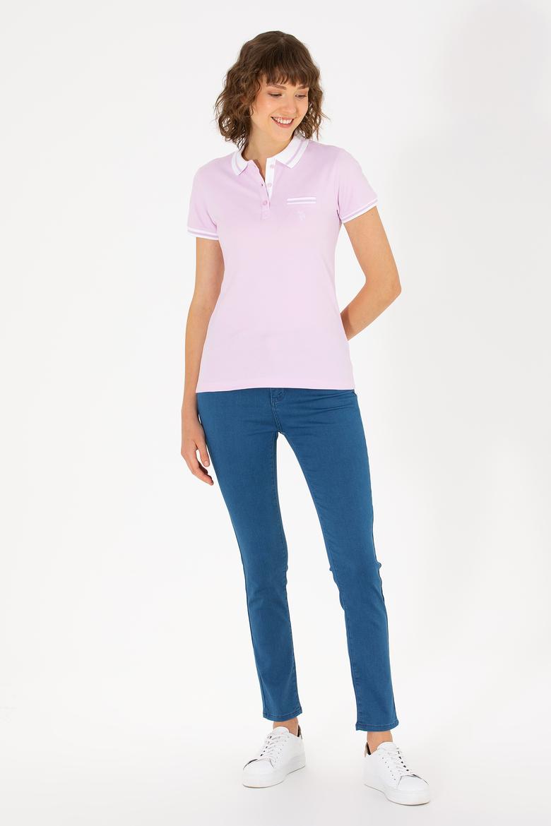 Kadın Manolya Polo Yaka Tişört - 50271591056