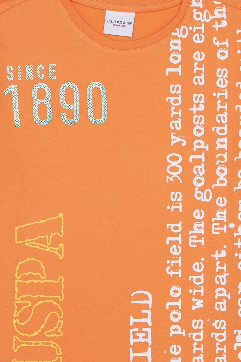 Çocuk Turuncu Bisiklet Yaka Tişört - 50265393002