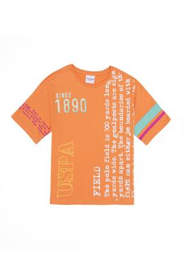 Çocuk Turuncu Bisiklet Yaka Tişört - 50265393002