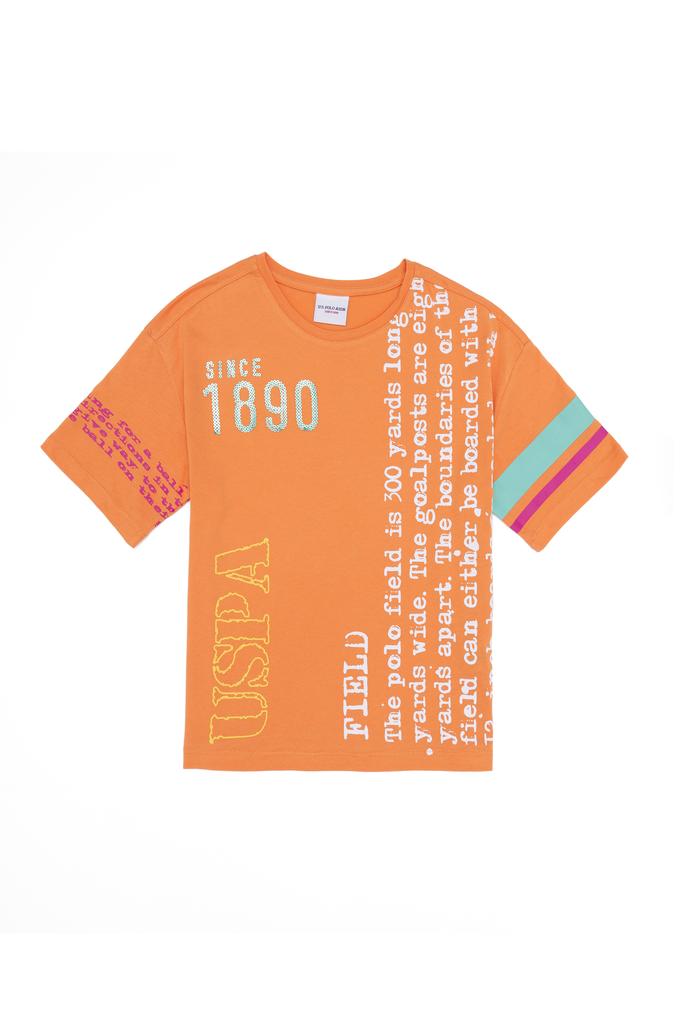 Çocuk Turuncu Bisiklet Yaka Tişört