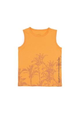 Erkek Çocuk Turuncu Bisiklet Yaka Kolsuz Tişört - 50264182055