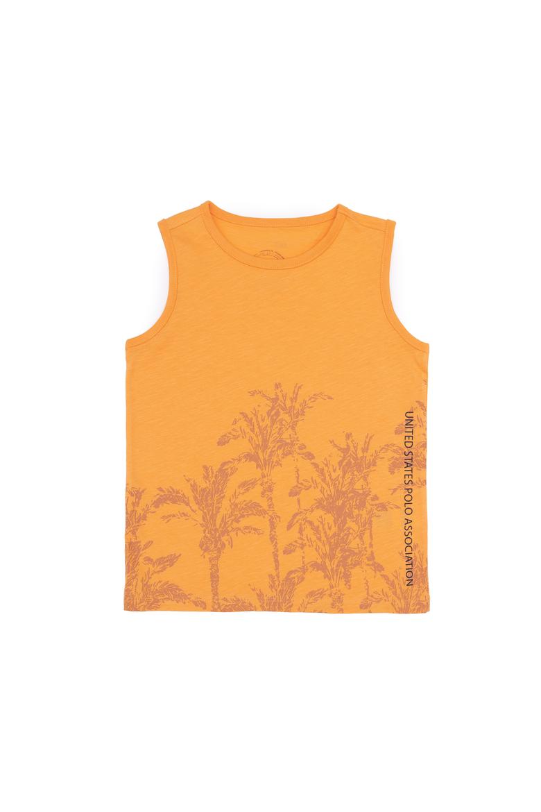 Erkek Çocuk Turuncu Bisiklet Yaka Kolsuz Tişört - 50264182055