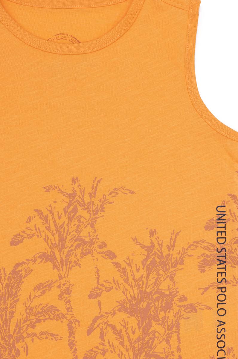 Erkek Çocuk Turuncu Bisiklet Yaka Kolsuz Tişört