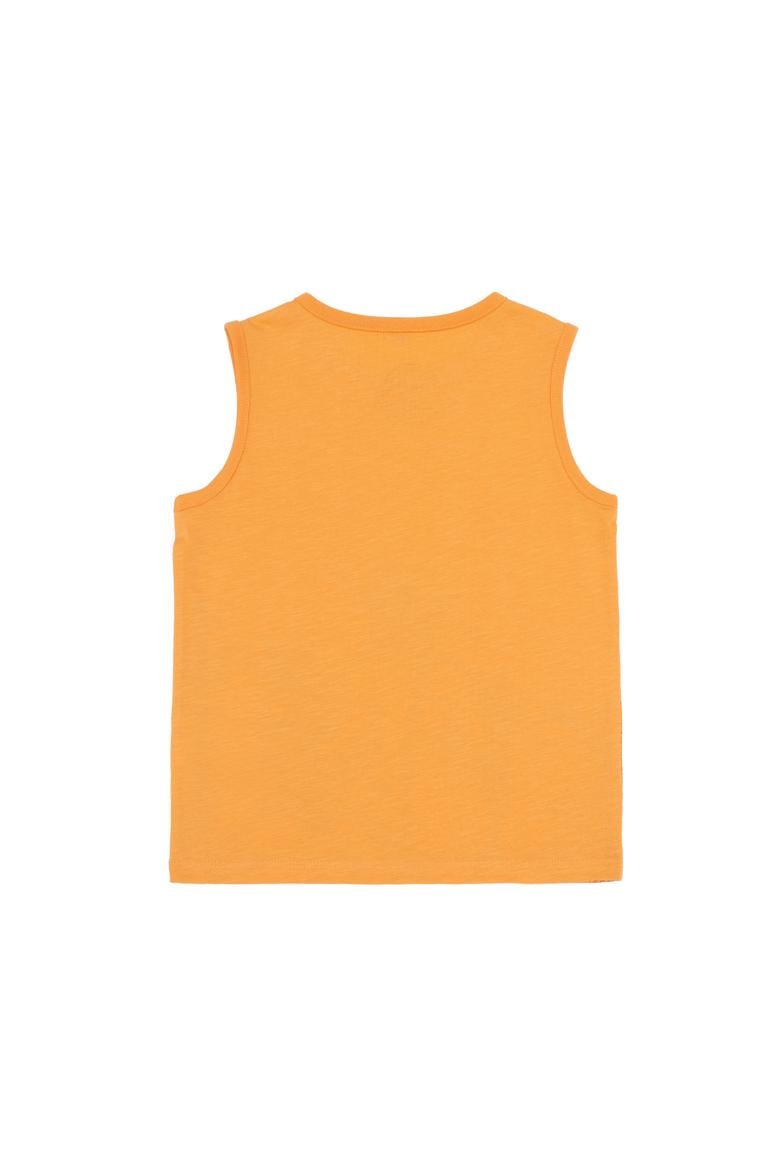 Erkek Çocuk Turuncu Bisiklet Yaka Kolsuz Tişört - 50264182055