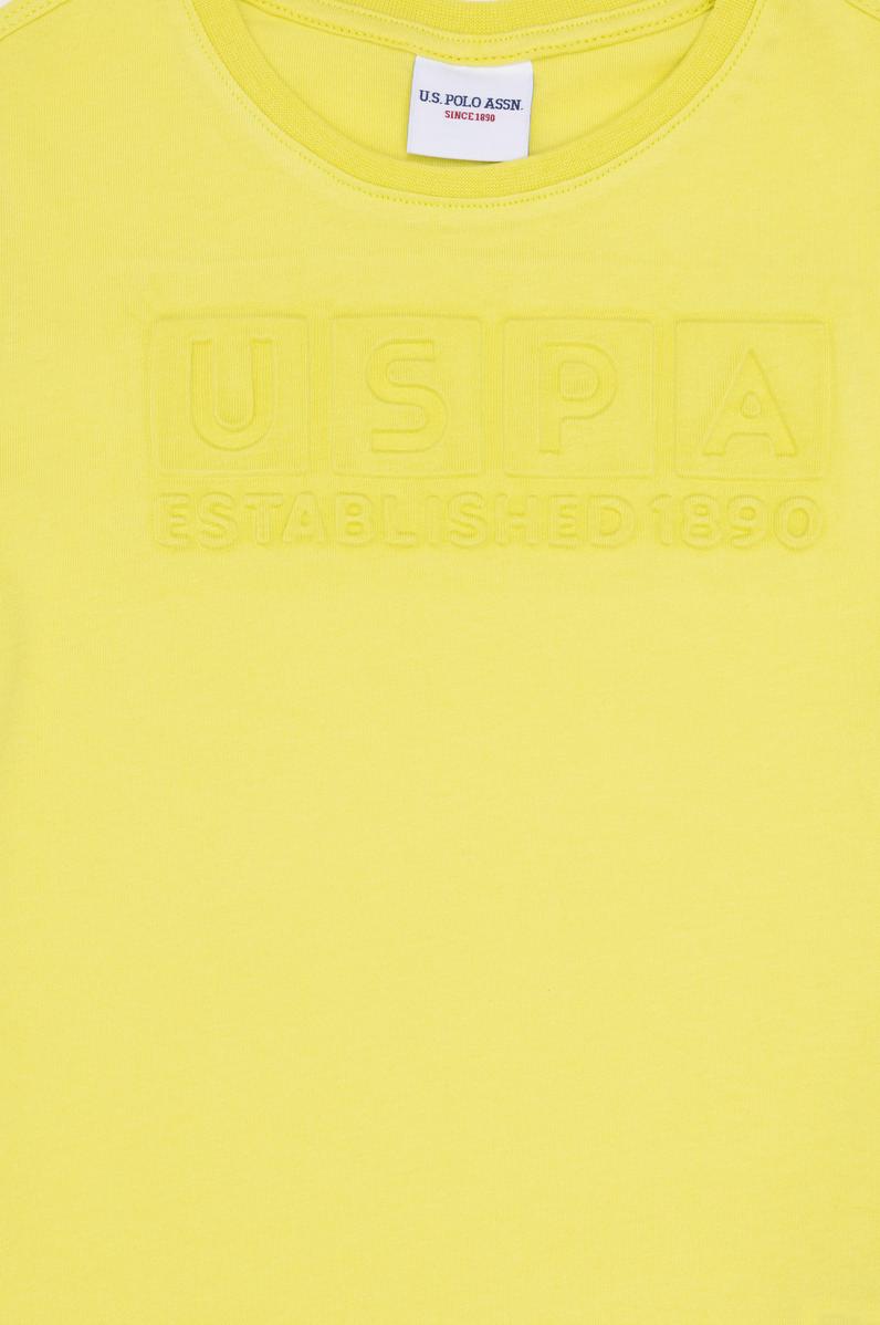 Çocuk Neon Sarı Bisiklet Yaka Tişört