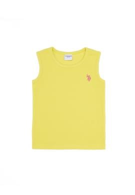 Çocuk Neon Sarı Bisiklet Yaka Kolsuz Tişört - 50263692030