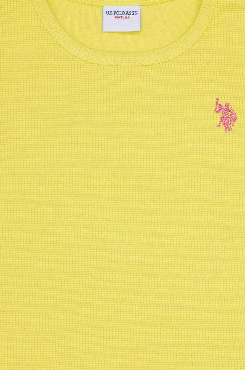 Çocuk Neon Sarı Bisiklet Yaka Kolsuz Tişört