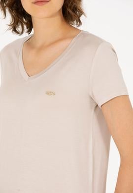 Kadın Taş V Yaka Basic Tişört - 50262610078