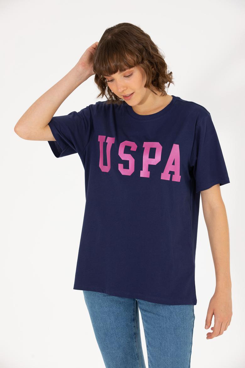 Kadın Lacivert Bisiklet Yaka Basic Tişört - 50262658005