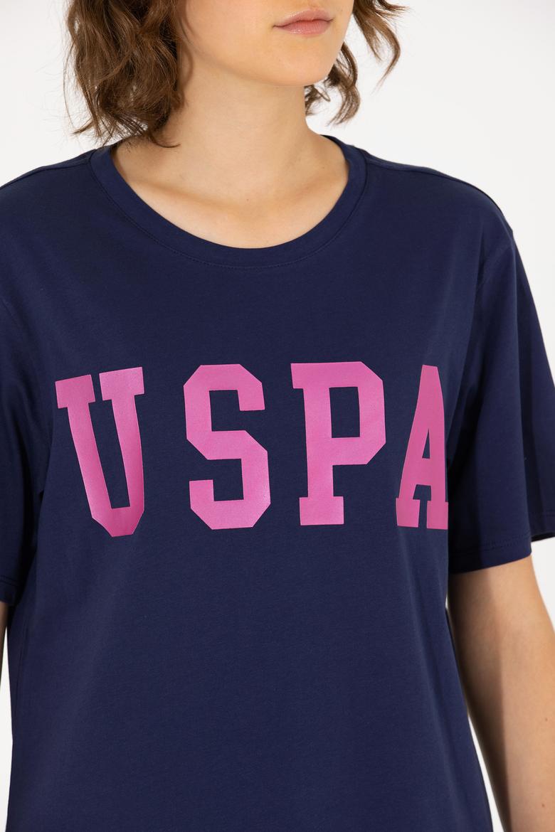 Kadın Lacivert Bisiklet Yaka Basic Tişört - 50262658005