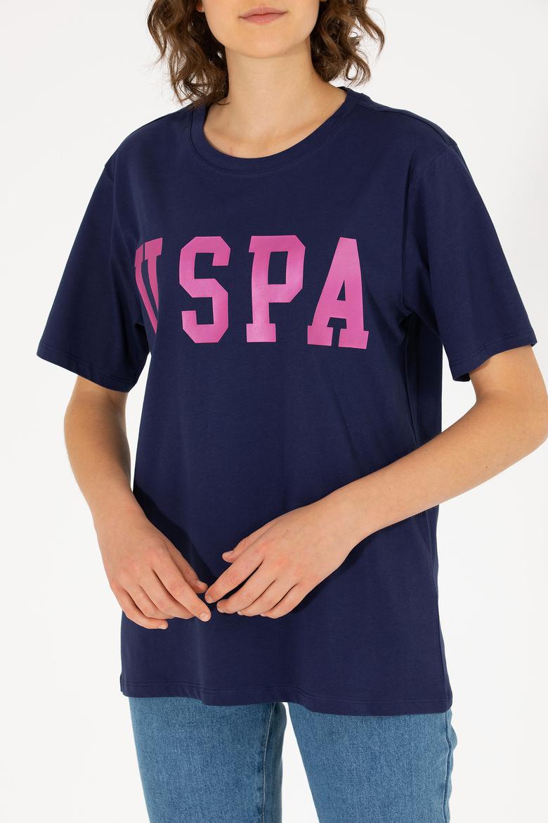 Kadın Lacivert Bisiklet Yaka Basic Tişört - 50262658005