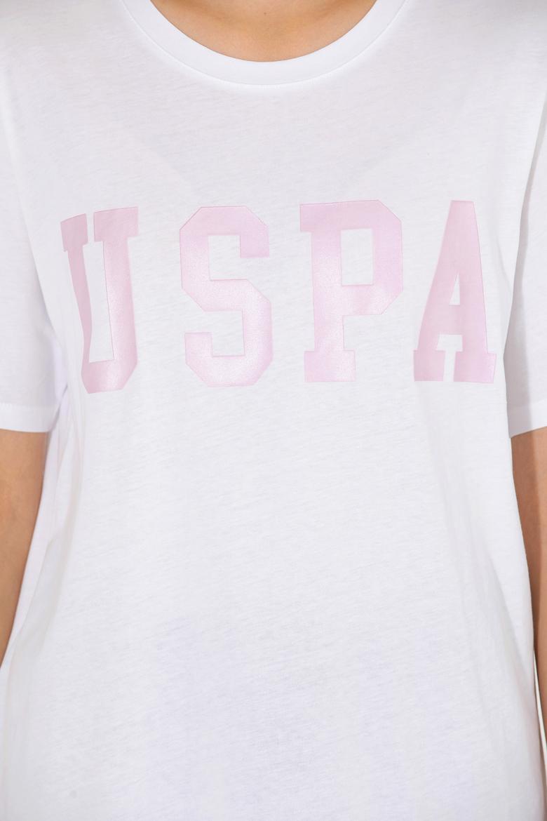 Kadın Beyaz Bisiklet Yaka Basic Tişört - 50262658012