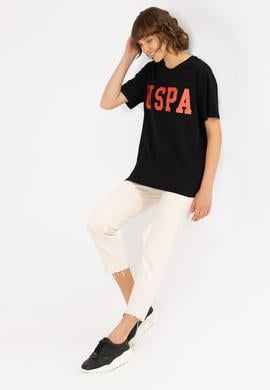 Kadın Siyah Bisiklet Yaka Basic Tişört - 50262658021