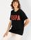 Kadın Siyah Bisiklet Yaka Basic Tişört