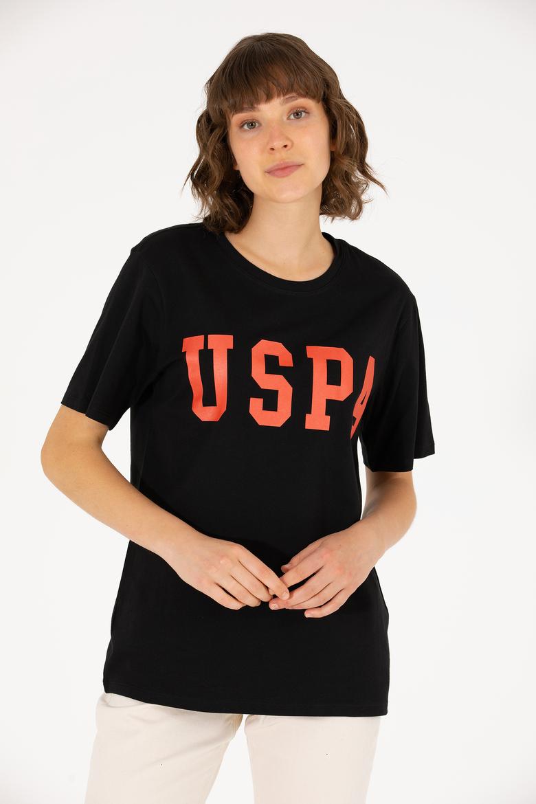 Kadın Siyah Bisiklet Yaka Basic Tişört - 50262658021