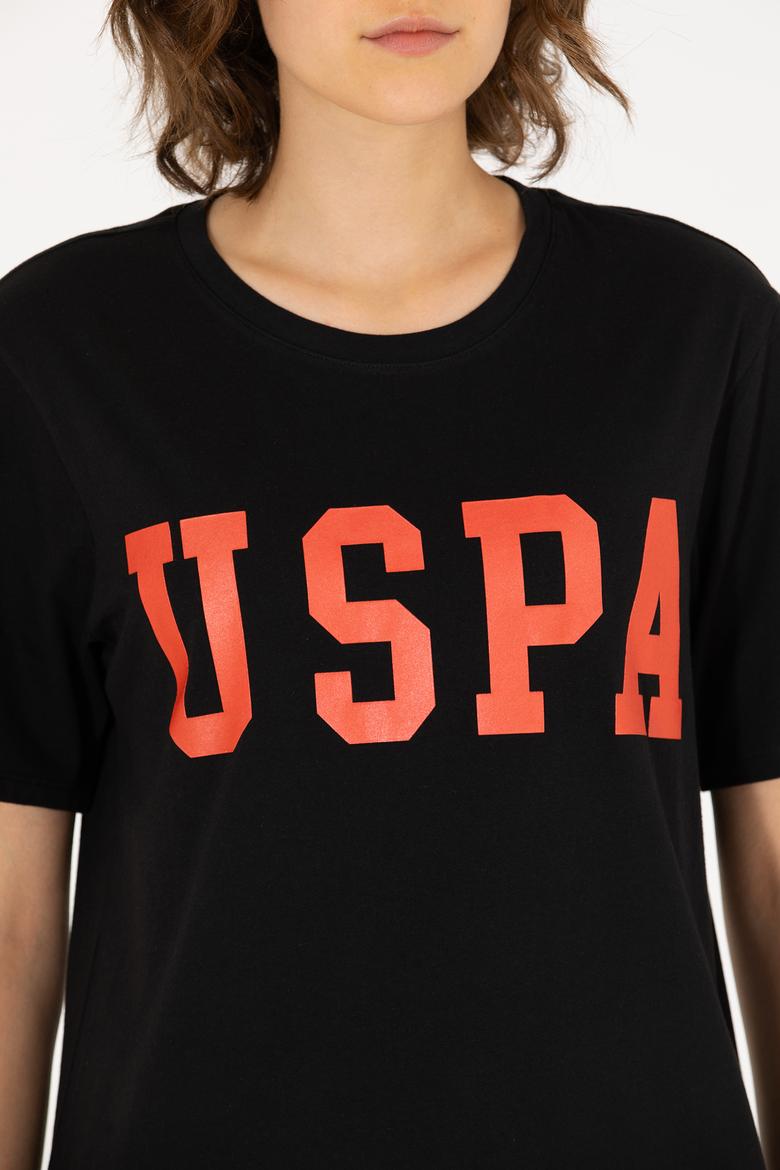 Kadın Siyah Bisiklet Yaka Basic Tişört - 50262658021