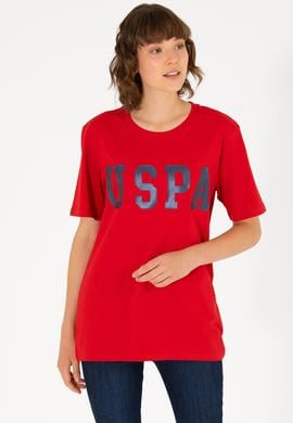 Kadın Kırmızı Bisiklet Yaka Basic Tişört - 50262658147