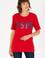 Kadın Kırmızı Bisiklet Yaka Basic Tişört