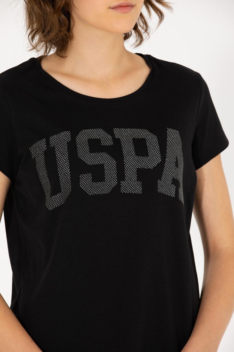 Kadın Siyah Bisiklet Yaka Basic Tişört - 50262670088