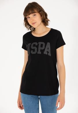 Kadın Siyah Bisiklet Yaka Basic Tişört - 50262670088