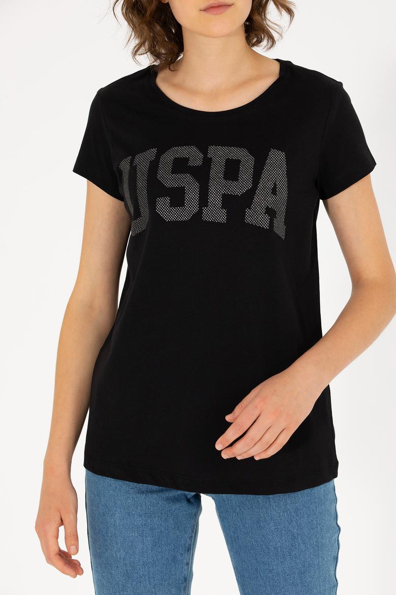 Kadın Siyah Bisiklet Yaka Basic Tişört - 50262670088