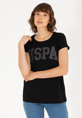 Kadın Siyah Bisiklet Yaka Basic Tişört - 50262670088