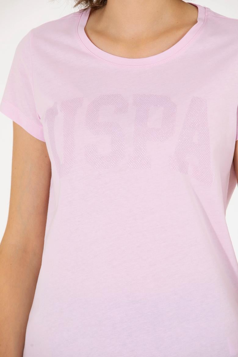 Kadın Manolya Bisiklet Yaka Basic Tişört - 50262670123