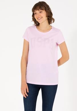 Kadın Manolya Bisiklet Yaka Basic Tişört - 50262670123