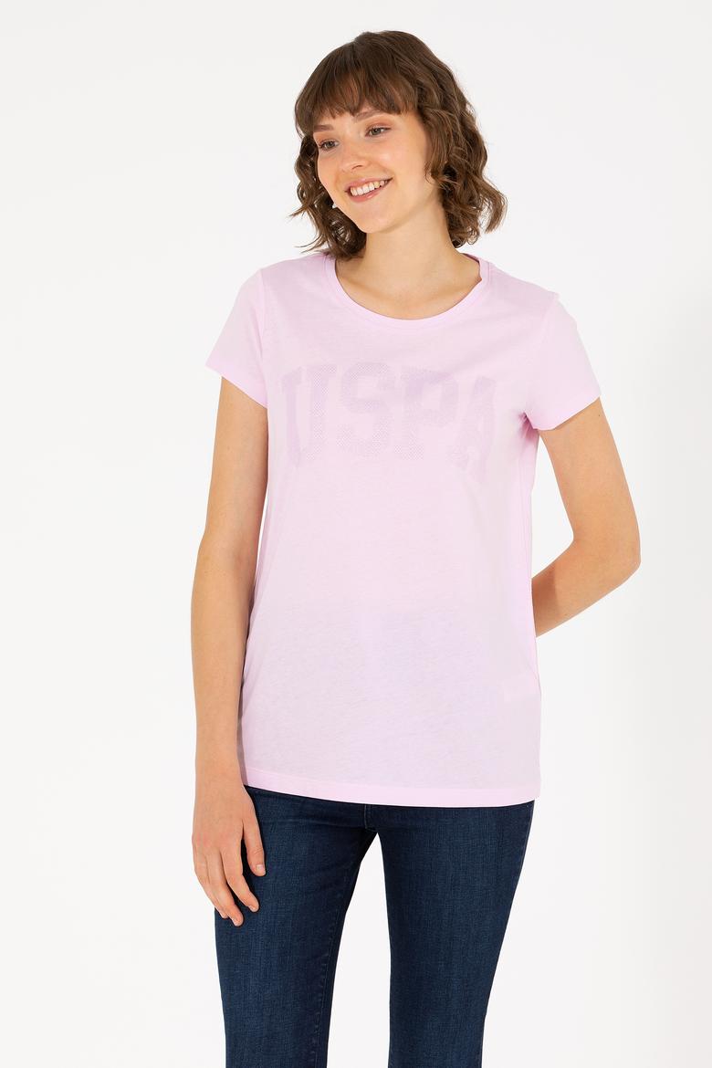 Kadın Manolya Bisiklet Yaka Basic Tişört - 50262670123