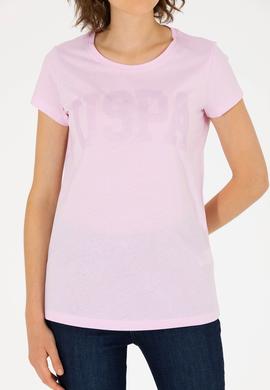 Kadın Manolya Bisiklet Yaka Basic Tişört - 50262670123