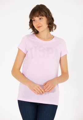 Kadın Manolya Bisiklet Yaka Basic Tişört - 50262670123