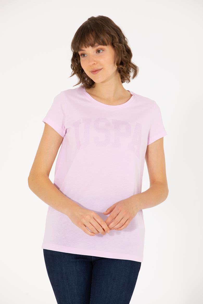 Kadın Manolya Bisiklet Yaka Basic Tişört - 50262670123