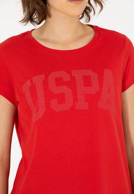 Kadın Kırmızı Bisiklet Yaka Basic Tişört - 50262670173